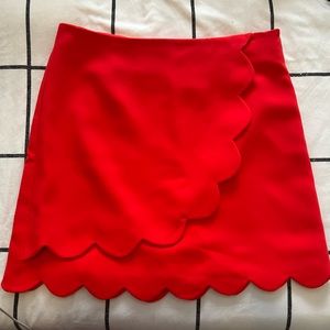 Red/orange scalloped skirt by Draper James.